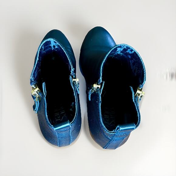 BLK LTR Franco Sarto Ankle Zip Booties Classic Western Moto Grunge Punk Goth 7.5 - Picture 10 of 16